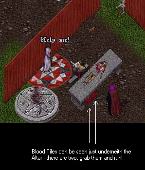Close Up of Blood Tiles Camp